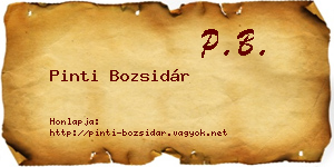Pinti Bozsidár névjegykártya